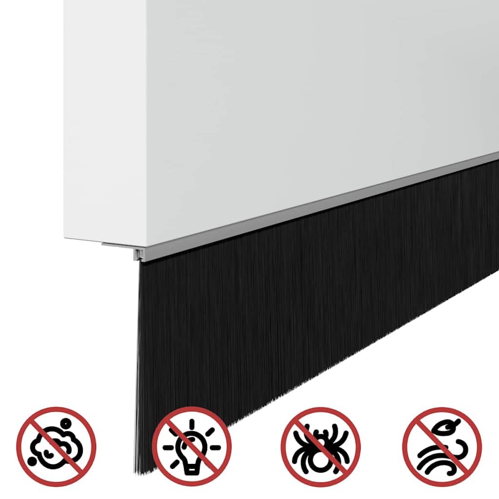 Samoprzylepne uszczelki szczotkowe do drzwi, 2 sztuki, srebrne, 100 cm, ze stopu aluminium, do drzwi wewnętrznych i pokojowych, dla oszczędności energii i ochrony przed przeciągiem i kurzem