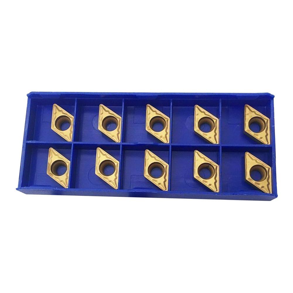 SPORTARC DCMT11T308-HMP NC010 Lot de 10 outils de tournage CNC pour acier inoxydable, semi-finition et finition en carbure