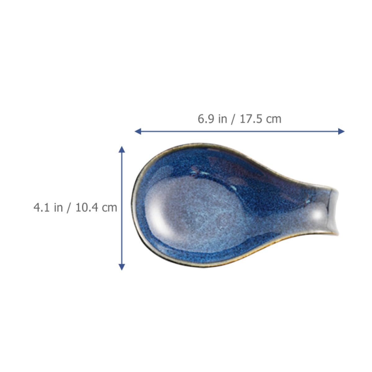 Gadpiparty Repose-cuillères Résistant Lave-vaisselle en Céramique Bleue Lot de 4 et Présentation Élégante des Ustensiles Cuisine