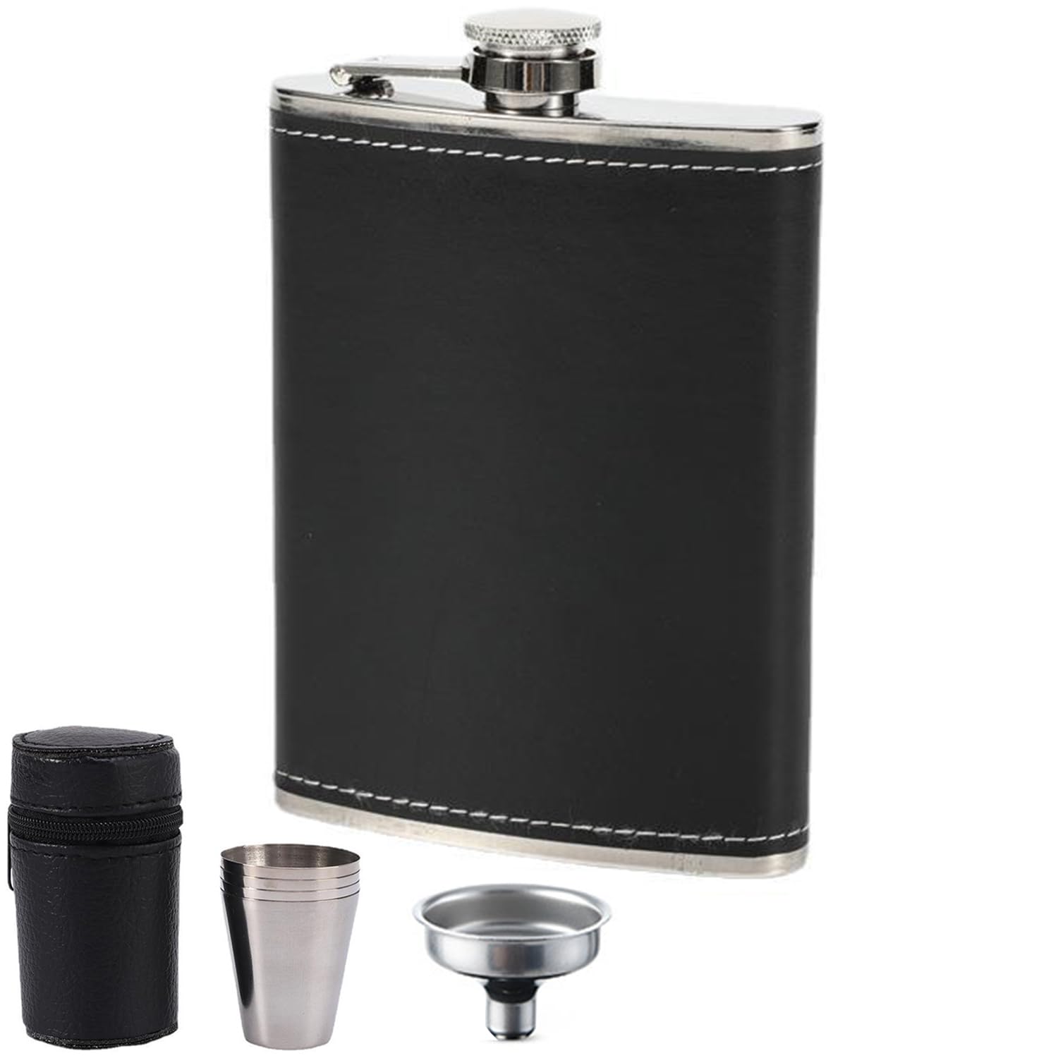 Cadeau Homme Gravure Flasque Whisky Personnalisable En Acier Inoxydable - Gravure Texte Ou Photo - Cadeau Pour Homme, Camping, Randonnée - 227 Ml Flasque Whisky Personnalisée