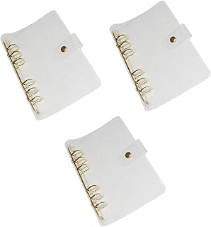 VILLCASE 3 Unidades De Pasta Transparente De Casca Macia Capa De Folhas Soltas De 6 Buracos Saco De Folhas Soltas Pvc Recarregável Capa De Caderno Planejador Capa De Fichário