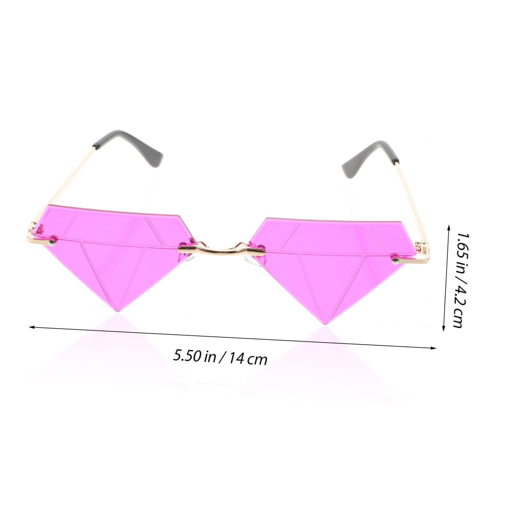 5 paia di occhiali a forma di diamante divertenti Occhiali da sole senza montatura Occhiali da sole senza montatura Occhiali da sole flettenti Occhiali da sole divertenti da donna Occhiali