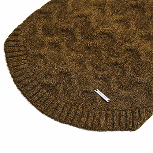 Pull classique en tricot texturé chien vêtement olive 30,5cm
