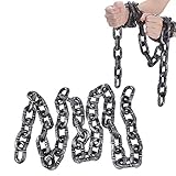 DatingDay 6feet/ 74inch/ 1.8m Plastic Halloween Chain Link, Grey & Black Chain Links Halloween Costume Accessory Decoration, Perfect for Halloween Horror Zombie Vampire Scary Party Supplies