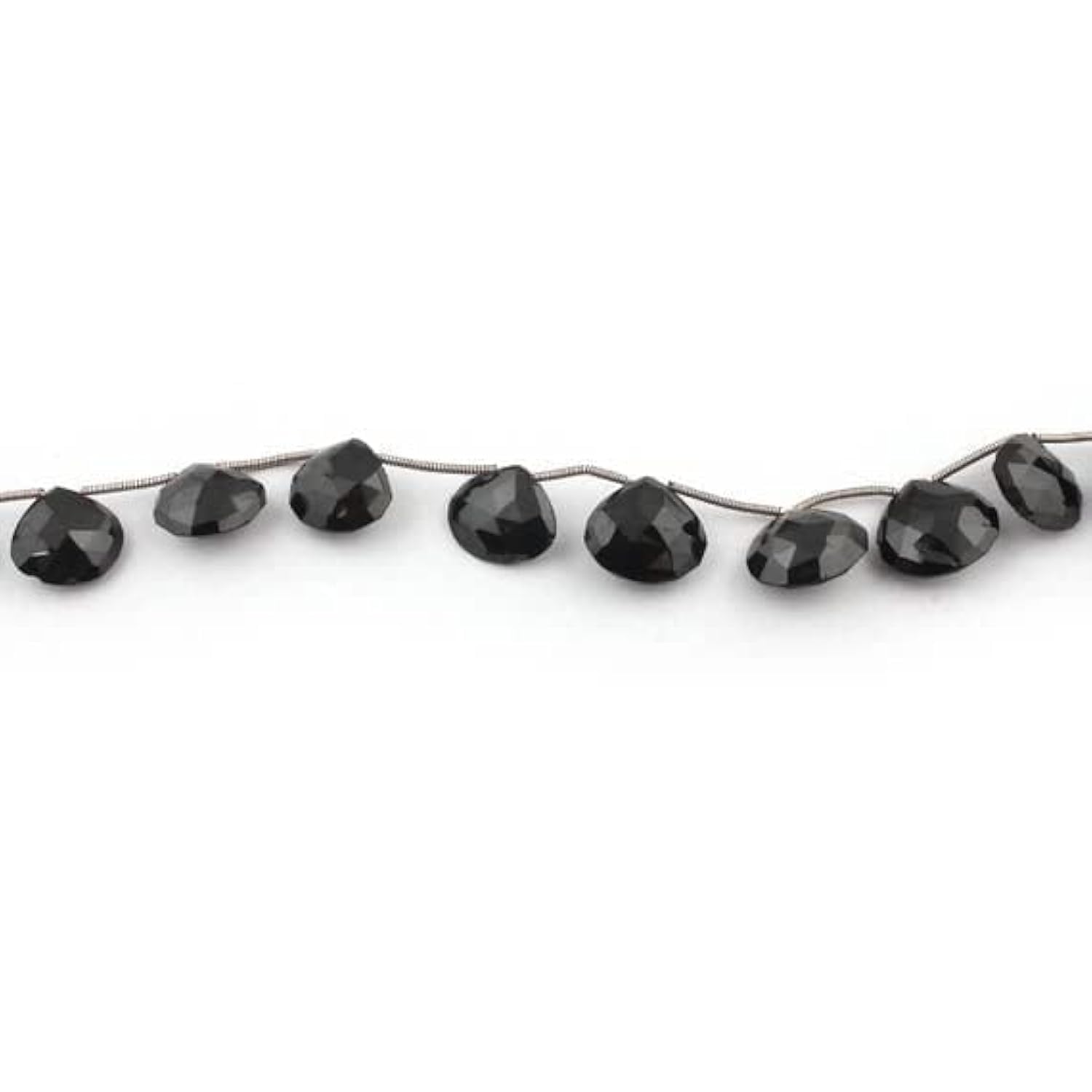 Black Onyx Faceted Heart de qualité supérieure, perles taillées de 13-15mm