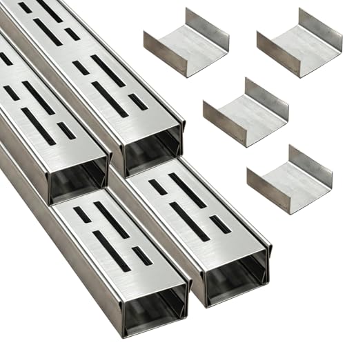 SXSJMY Entwässerungsrinne flach 5 cm breit 4 m lang, ablaufrinne aussen aus 304 Edelstahl mit Kupplung, entwässerungsrinne schmal für Beton/Pflastersteine/Terrassen/Gehwege SXSJMY Entwässerungsrinne flach 5 cm breit 4 m lang, ablaufrinne aussen aus 304 Edelstahl mit Kupplung, entwässerungsrinne schmal für Beton/Pflastersteine/Terrassen/Gehwege