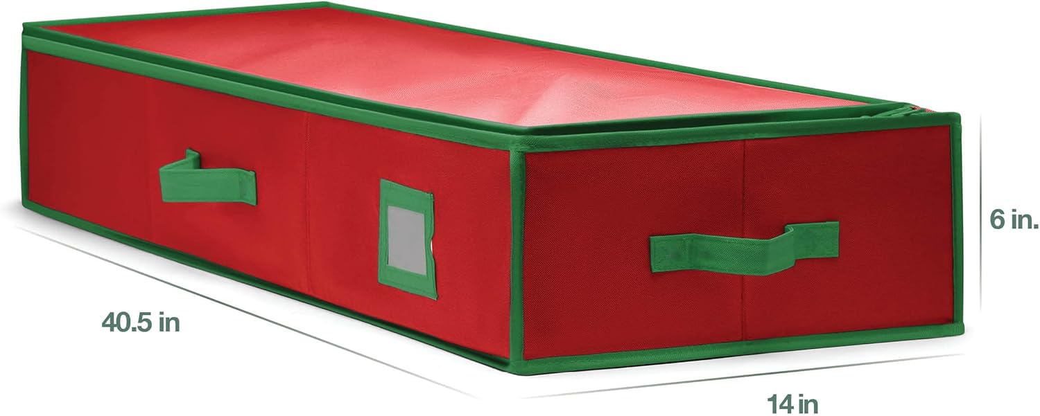 Premium-Geschenkpapier-Organizer, Weihnachts-Geschenkpapier-Aufbewahrungstasche mit nützlichen Taschen für Weihnachtszubehör, passend für bis zu 24 Rollen, Aufbewahrungsbox mit großer Kapazität, 1