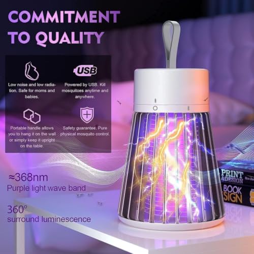 Image of Mosquito Killer Machine, Electric Bug Zapper USB Powered LED Mosquito Lamp for Home, UV Light Insect Killer Indoor /Outdoor, Chemical-Free Mosquito Trap with Night Lamp