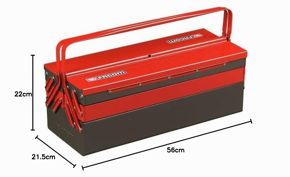 FACOM Cassetta degli attrezzi in metallo, 5 scomparti, grande volume - 560 x 220 x 215 mm - Bt.13GPB