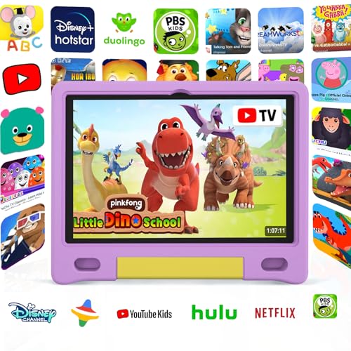 Image of Tablet for Kids 10.1 inch Android 14, 8GB+64GB(TF 1TB) 6000mAh Kids Tablet WiFi6 Parental Control,Face Unlock, 1280 * 800 HD Screen (Purple)