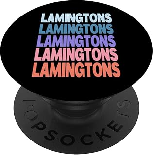 Funny Modern Repeated Text Design Lamingtons Australia PopSockets Standard PopGrip