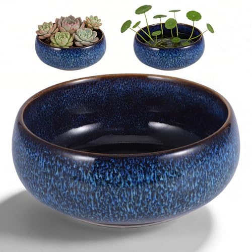 COZHYESS Lotus Schale Pflanztopf Keramik Wasserpflanzentopf