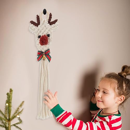 Miniatura 6 de ORIGACH Juego de 2 alces de Navidad, kit de macramé de alce de Navidad, adorno de Navidad, kit de alce de Navidad tejido de macramé para decoración