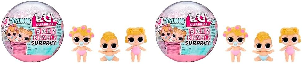 L.O.L. Surprise! Baby Bundle Surprise - Muñecas Coleccionables con Tema de Bebé - Gemelos, Trillizos o Mascotas con Sorpresa de Agua - 2 o 3 Muñecas Incluidas - para Niñas de +3 Años (Paquete de 2)
