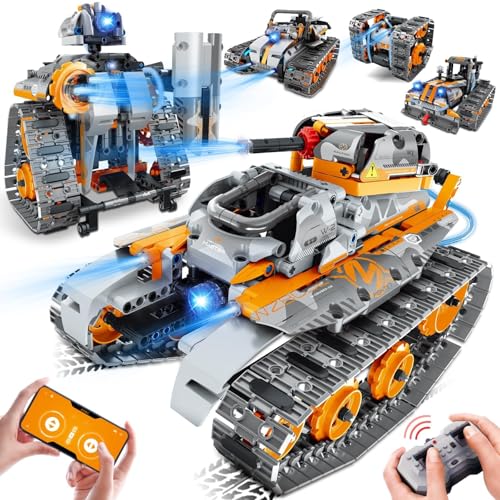 JOYTREKY Technik Roboter Kinder Bauspielzeug 5-in-1, App & Fernsteuerung RC...