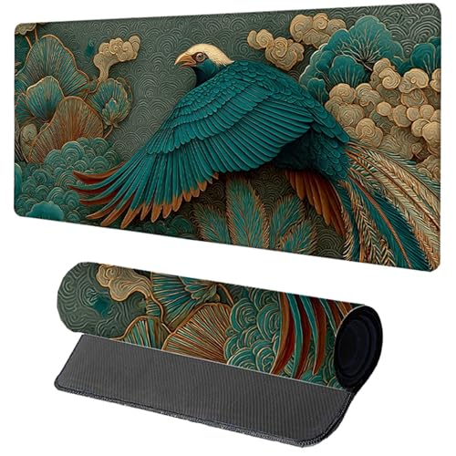 Alfombrilla Escritorio Azul Alfombrilla Ratón XXL 800x300x3mm, Gaming Mousepad PáJaro, Mejora La Precisión Y La Velocidad Wasserdicht Protector Escritorio para Gamer Accesorios Gaming PC 4-6334