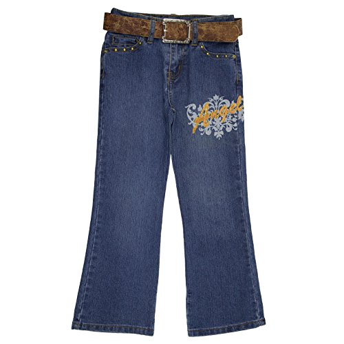 2B Real Girls Stretch Blue Jeans with Brown Belt