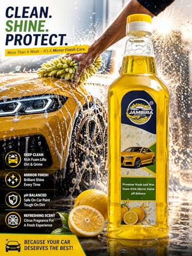 Image of Jambira Car Shampoo with Car Wax | Ultra Foam | Deep Cleaning | Ultra Gloss Finish | 1 Litre