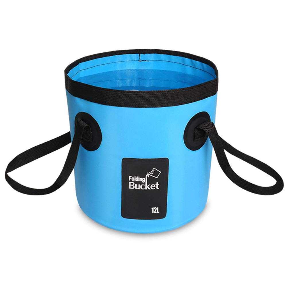 Secchio Pieghevole Benna pieghevole Portatile Multiuso(12L) Fit in Campeggio,la Pesca, Sport all'Aria Aperta, l'uso di casa, Auto Lavaggio Leggero e Facile da trasportare (blu)