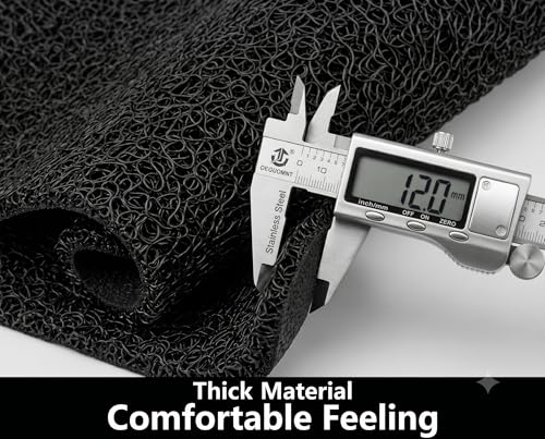 Image of TIB Cushion Noodle Mat for Home Entrance | Heavy Duty Anti-Slip Washable PVC Floor Mat for Bathroom, Kitchen, Bedroom & Office | Water Absorbent Indoor Outdoor Door Mat,Black,4x15 Feet