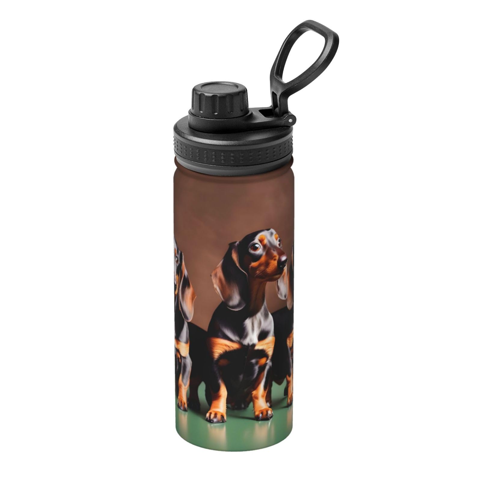 Yqxwjl Dachshund Weiner - Botella de agua deportiva de acero inoxidable de 18 onzas con estampado de perro, para hombres y mujeres