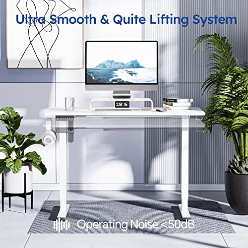 Sohoteco Motorized Standing Desks, Electric Stand Up Desk With Ultra Stable Construction And Cable Management,Adjustable Height Desk With Memory Preset Design For Home Office Use 48X24 In White #TOP5
