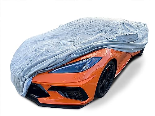Image of CarsCover Custom Fit Car Cover for Chevy Corvette C8 Stingray Z06 E-Ray Heavy Duty All Weatherproof Ultrashield Covers (Gray)