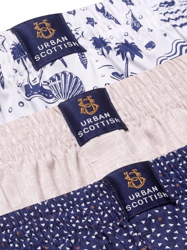 Image of Urban Scottish Ultra-Comfortable Men's Boxer Pants - 100% Cotton Material with A Stylish Print - Soft and Stretchy Elastic Waist Band - Dynamic Movement and Hardwearing Stitching - Breathable with A Gentle Snug Fit