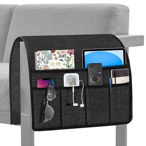 Genérico Organizador Para Brazo De Sillón - Bolsillos de Almacenamiento Antideslizantes para Sofá | Reposabrazos Organizador para Controles Remotos - Para Bebidas Snacks Teléfono Tablet Libro Taza