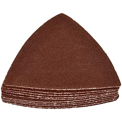 KingBra 20 Pcs 60 Grit 80mm Triangular Hook & Loop Multitool Sandpaper for Wood Sanding Fit 3-1/8 Inch Oscillating Multi Tool Sanding Pad Cover