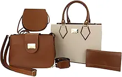 Kit de 4 Bolsas Feminina Quadrada Grande Media e Pequena Espaçosa e Elegante
