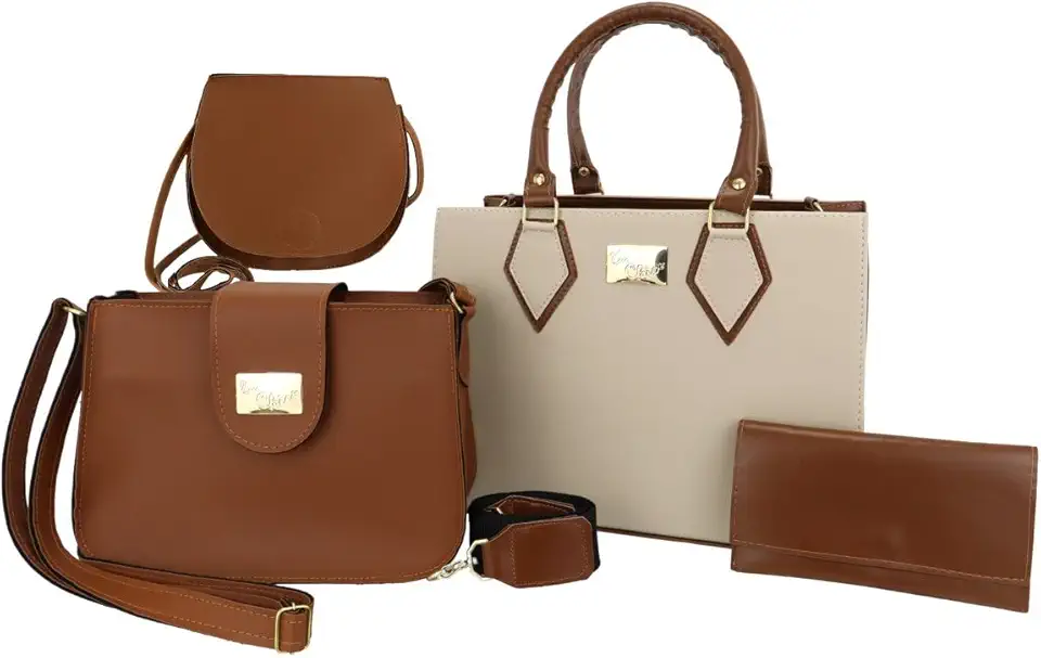 Kit de 4 Bolsas Feminina Quadrada Grande Media e Pequena Espaçosa e Elegante