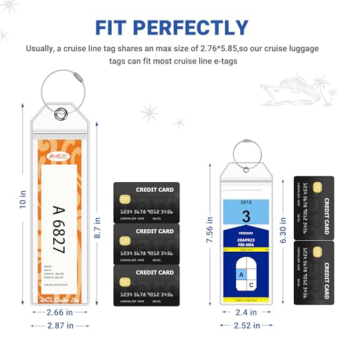 8 Pack DCL Cruise Luggage Tag Holder & Cruise Essentials for Dream, Fantasy, Magic, Wonder, Wish & Treasure 2025-2026 Cruise Must Have by SEAVILIA - Image 4