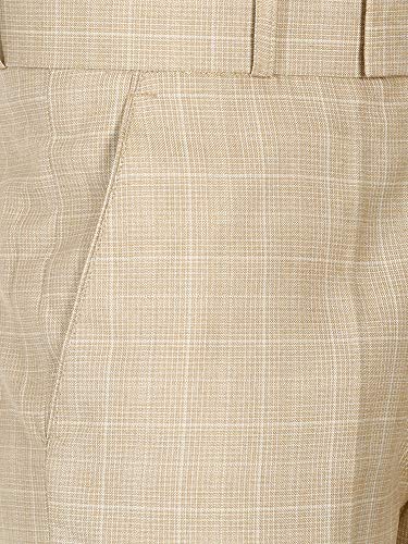 Image of Mc Henry Mens' Regular Fit Poly Blended Checkered Formal Trousers