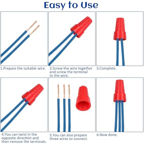 Image of Bellox 180 PCS Wire Connectors, Insulating Insert Twist Electrical Wire Connectors with Spring, Portable Wire Caps for Quick Connection, Colorful And Different Size Wire Caps