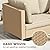 VICLLAX 5 Pieces Wicker Patio Furniture Set, Outdoor Conversation Set Sectional Sofas with Cushions and Glass-top Tea Table, Oak Rattan