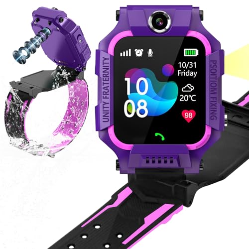La Mejor Selección de mejor reloj gps para comprar online. 46 Reloj Inteligente para Niños con Tapa Abatible,Reloj Inteligente con Rotación de 360°,Posicionamiento LBS + WIFI,SOS, Valla Electrónica,Cámaras Duales en la parte Delantera y...