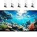 Ocean Aquarium Background Underwater Coral Reef Seascape Fish Tank Background Under Water Seaweed Floor Terrarium Backgrounds Cave Sunlight Fish Tank Backgrounds Aquarium Wallpaper Poster 36x24in