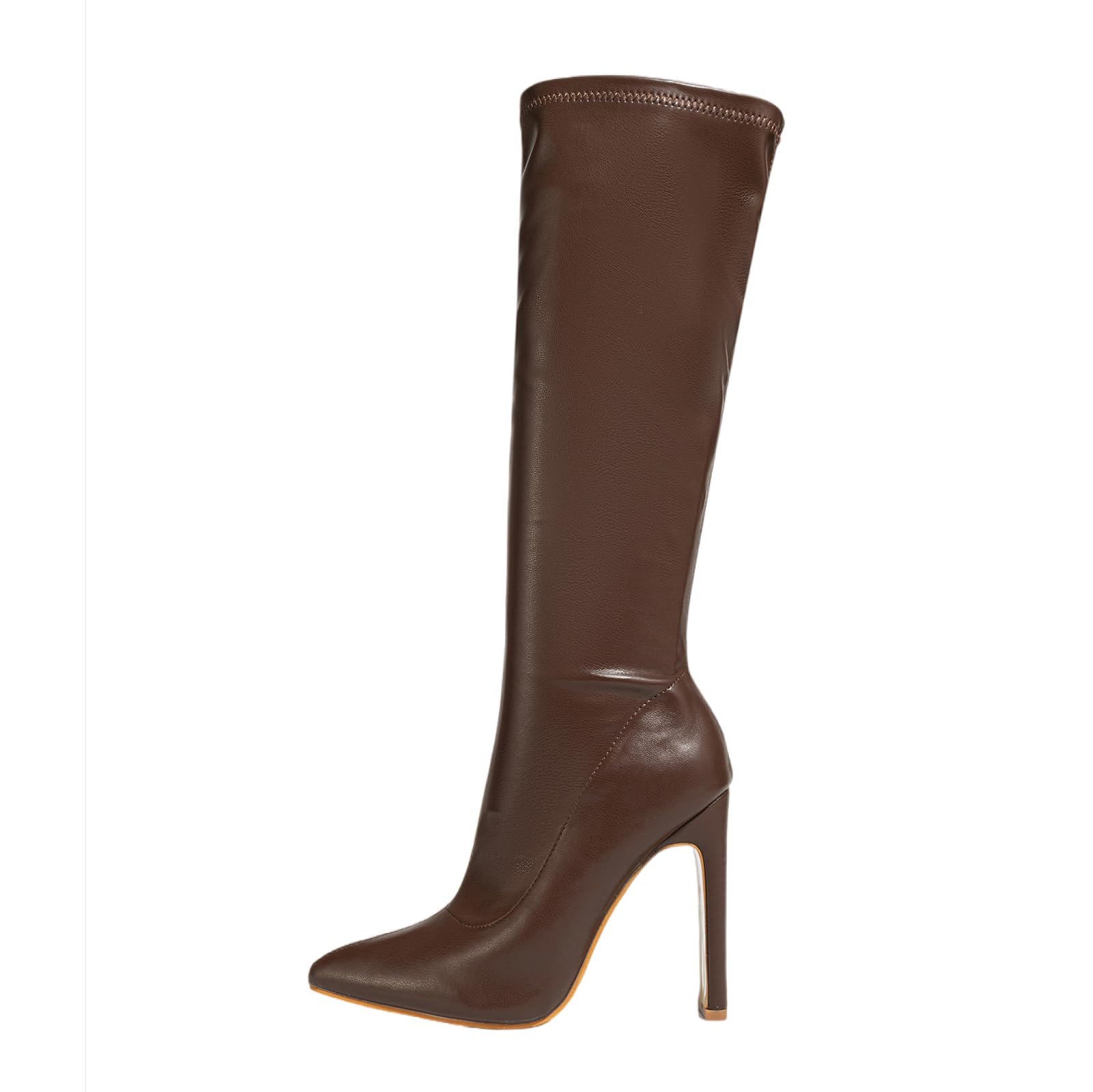 Bottes Hautes à Talons compensés en Cuir Stretch pour Femmes | Talons Hauts Confortables pour Mariages, soirées dansantes, boîtes de Nuit, Festivals