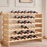 💓 Choix de cadeaux - Ce casier à vin en bois a 6 niveaux et peut contenir jusqu'à 60 bouteilles de vin, parfait pour les amateurs de vin.