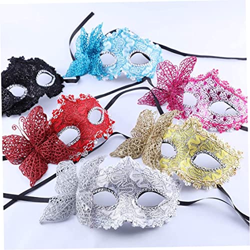 Masquerade -Masken, 8pcs Vintage Spitze Masquerade Maske Venezianische Masken Set mit Schmetterlingsdesign für Karneval -Karneval -Promball -Fettkleid -Partyzubehör (Set 1) Cover