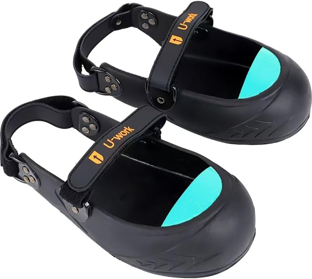 Steel Toe Shoe Covers Titanium Aluminum Alloy Cap Lightweight Overshoes For Visitors Adjustable Anti Slip Safety Boot Overshoes (L *Women's 10-12/Men's 9-11))