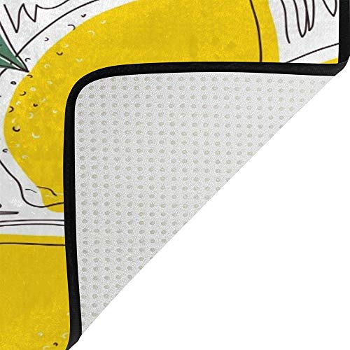 Tapis de sol antidérapant intérieur lavable grand format motif citrons - 5