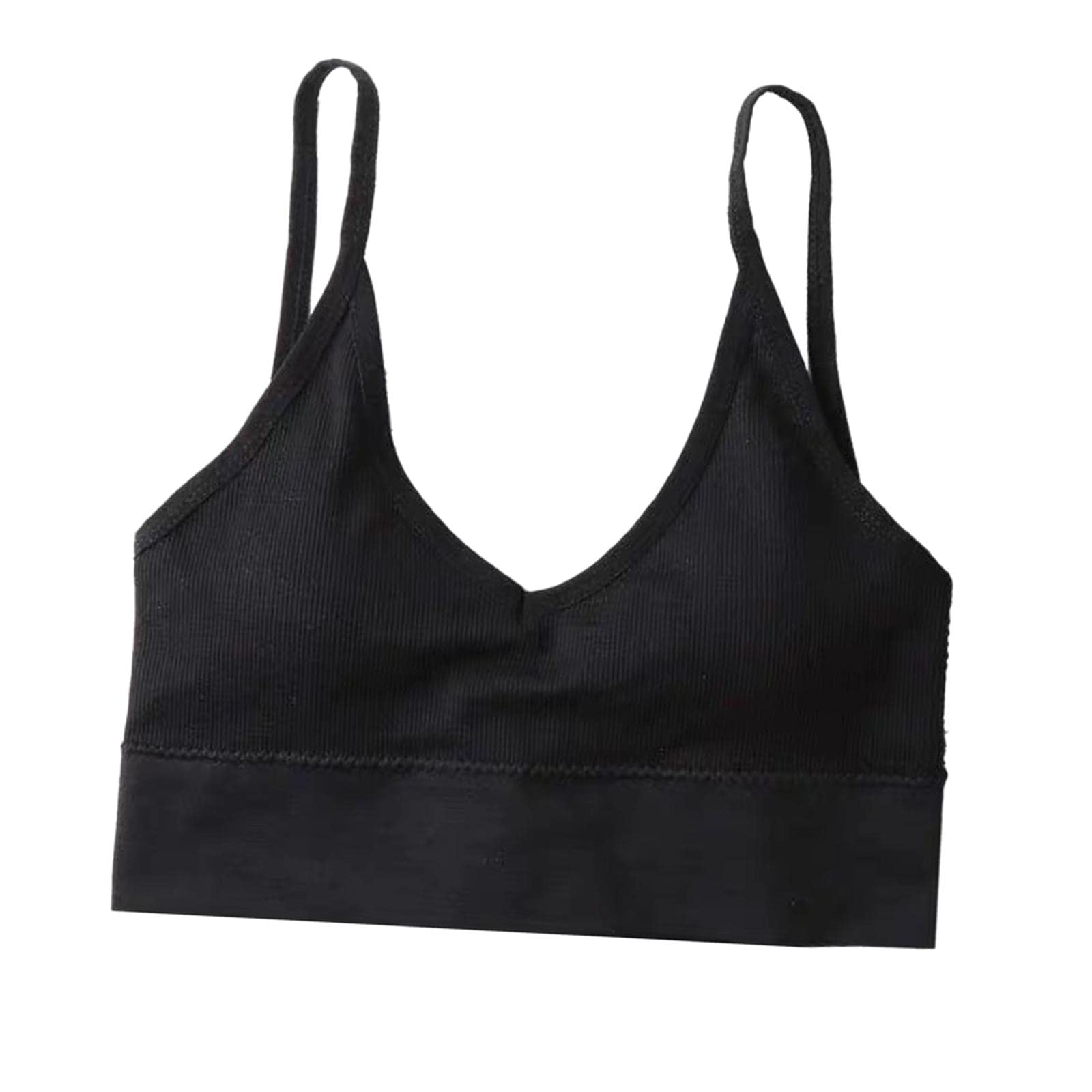 Women Wellbeing Bra Sports Bra Spaghetti Straps Bralette Black-picture-18