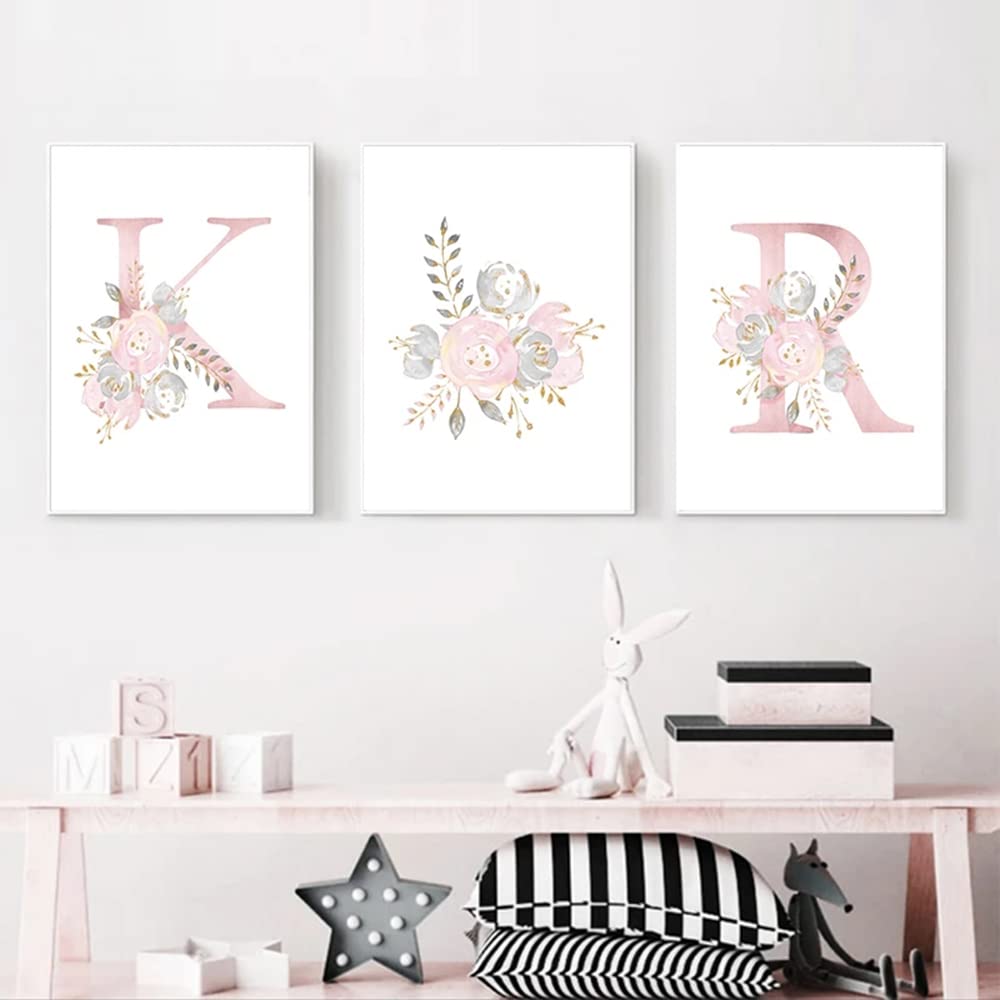 Lot De 3 Affiches Chambre Bébé – 30x40 Cm, Thème Lapin Et Fleurs, Personnalisables Avec Prénom, Toile Imprimée, Sans Cadre - 12