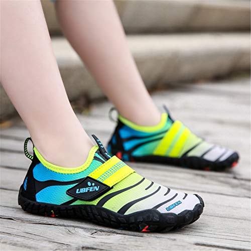 Image of UBFEN Water Shoes for Kids Boys Girls Aqua Socks Barefoot Beach Sports Swim Pool Quick Dry Lightweight Toddler Little Big Kid | Lightweight, Barefoot-style, Perfect for Water parks, Beach, Pool, Kayak, Creek Hiking, Camping, Toddler, Little Kid, Big Kid