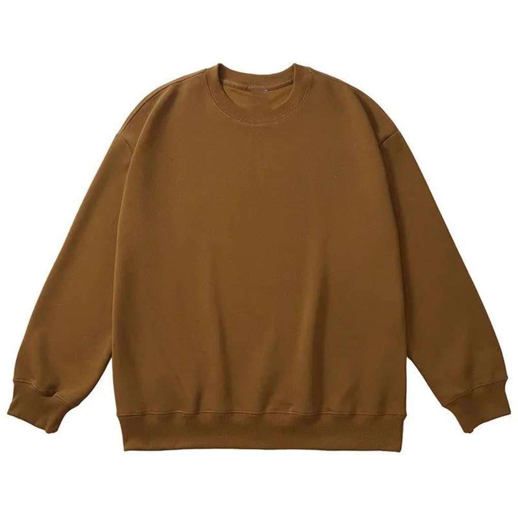Jednolity kolor bluza z okrągłym dekoltem mężczyźni kobiety luźna cienka koszulka z długim rękawem oversize unisex odzież uliczna