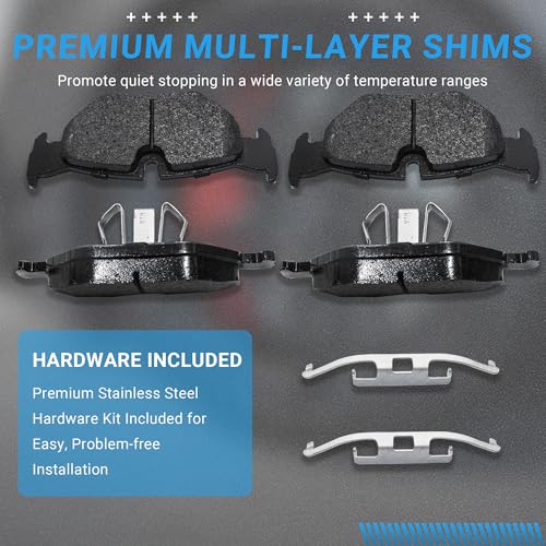 Image of Brake Pads Rear Set Compatible with BMW X1 128i 323i 328i 328xi Automotive Replacement Rear Brakes Semi-Metallic D1171