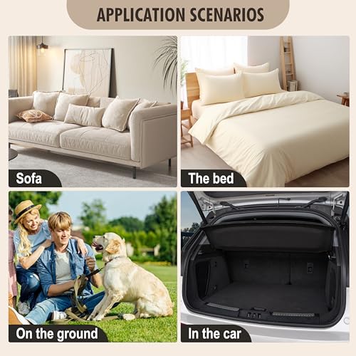 Image of Genina Waterproof Couch Cover, Washable Anti-Slip 51 inch Loveseat Sofa Covers with 2 Cushions, Sectional Couch Covers for Pets Friendly, Sofa Slipcovers for Dogs Cats, (51inch /Beige)
