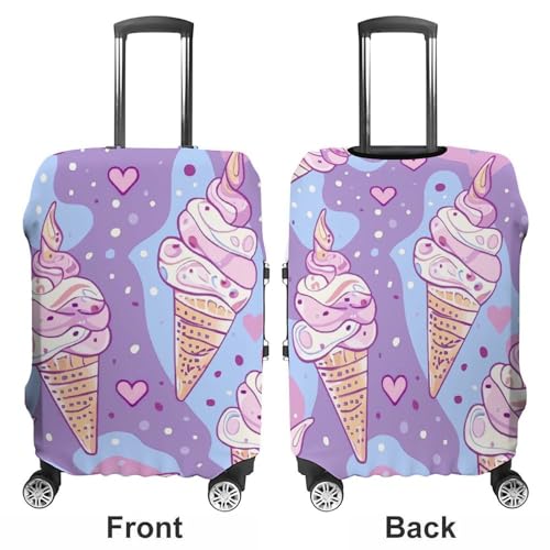 Travel Luggage Cover Elastic Suitcase Cover Light Purple Ice Cream Luggage Cover Anti-Scratch Suitcase Protector Washable Dustproof Baggage Cover Fits 18-32 Inch Luggages M3